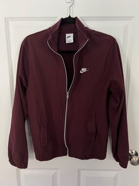 Nike Men's Maroon Full-Zip Varsity Bomber Jacket